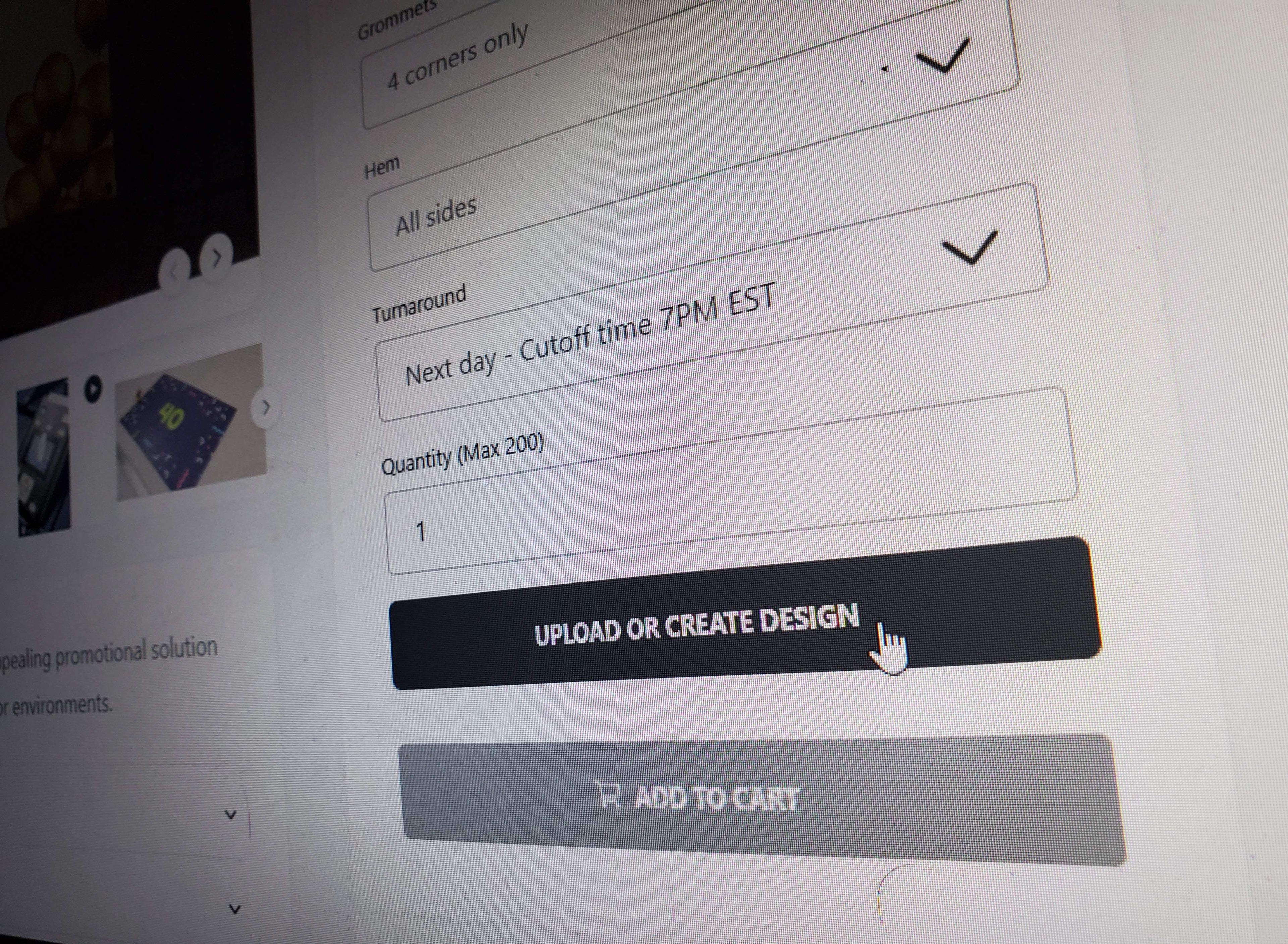 Upload or Create Design in Design Tool for Custom Printing