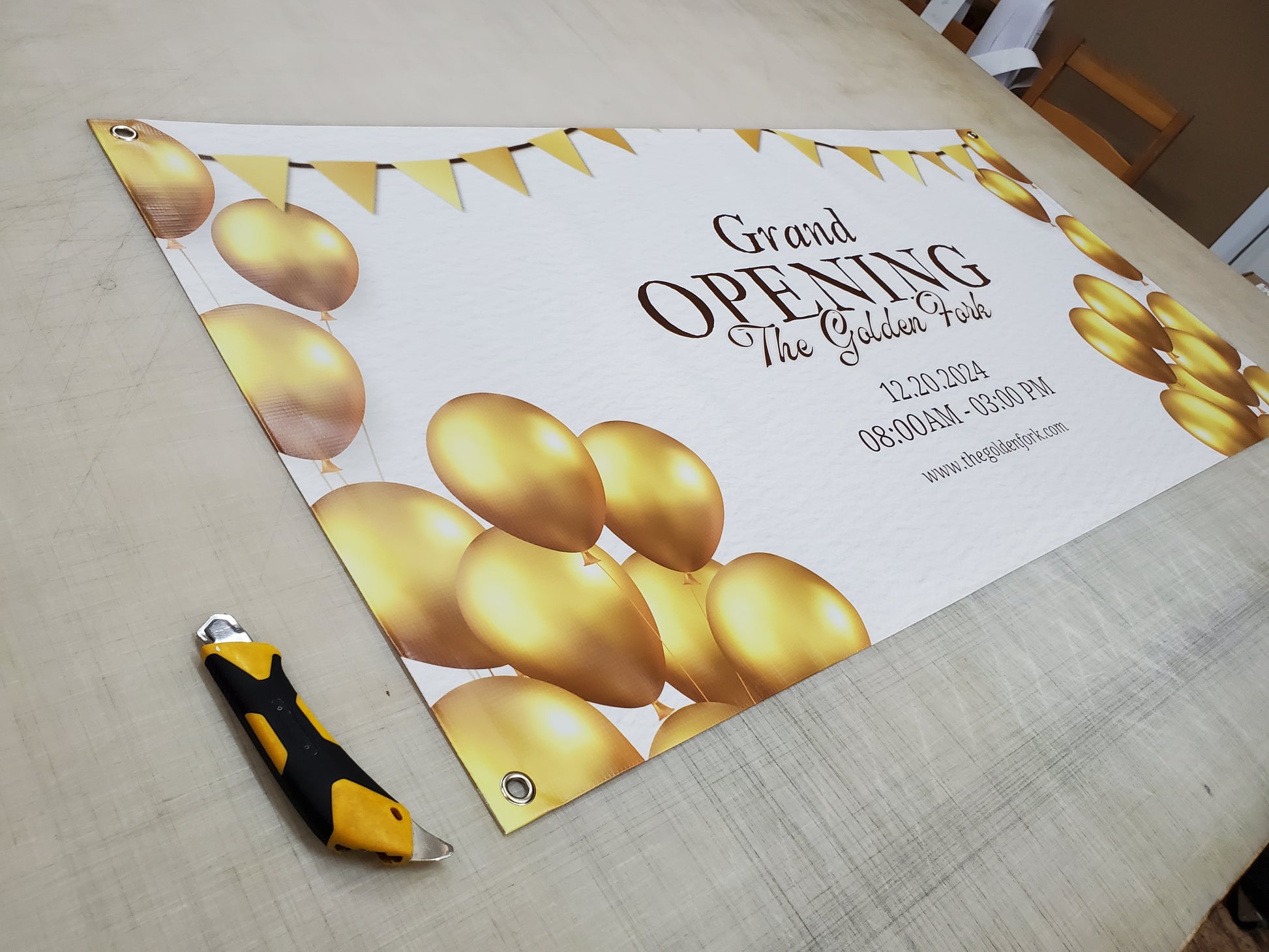 Custom Grand Opening Banner for Restaurant 4ft x 2ft - Print with Provision Custom Banner Printing Custom Outdoor & Indoor Sign