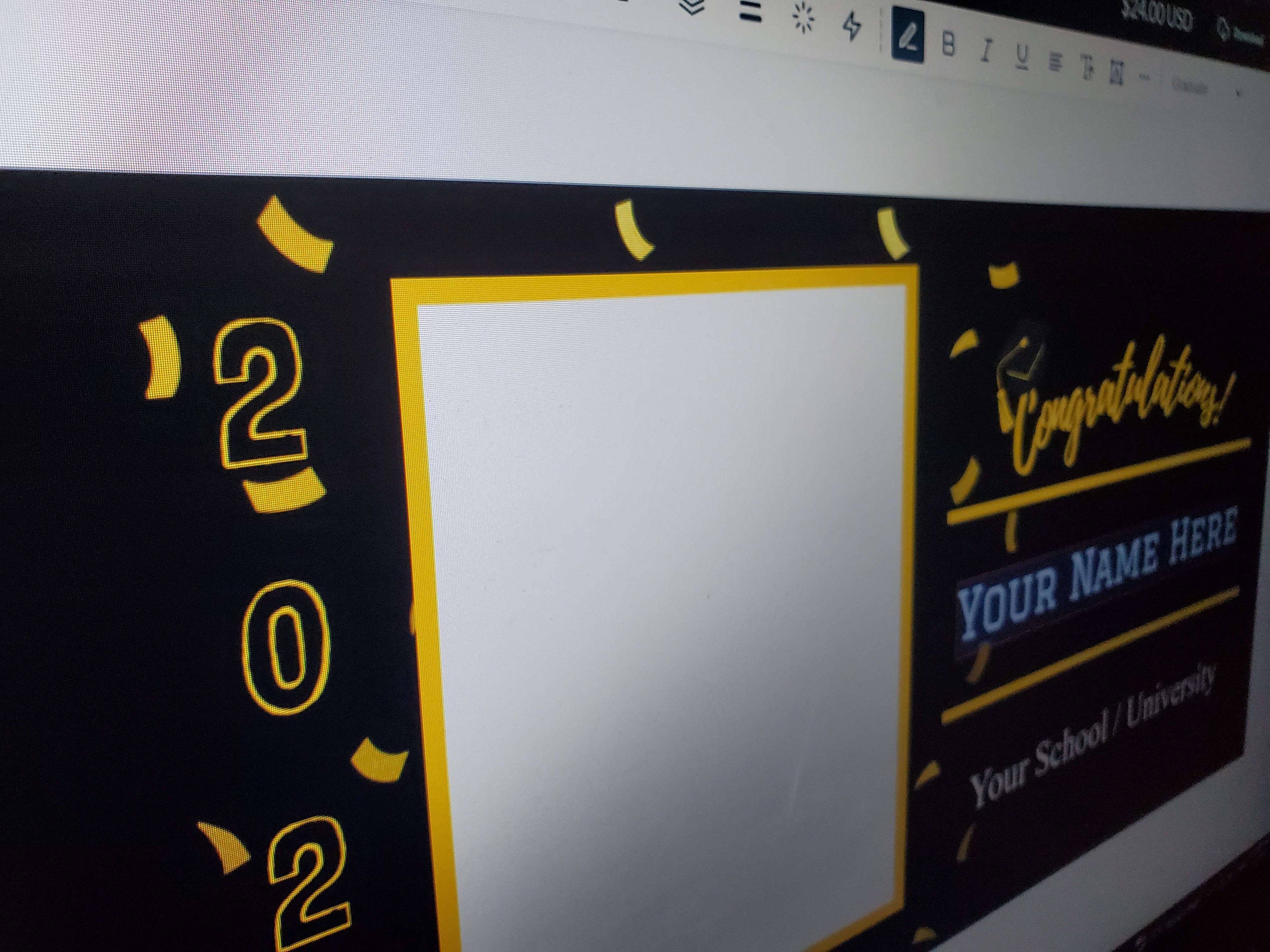 Graduation Banner Editing in Design Tool Custom Printing