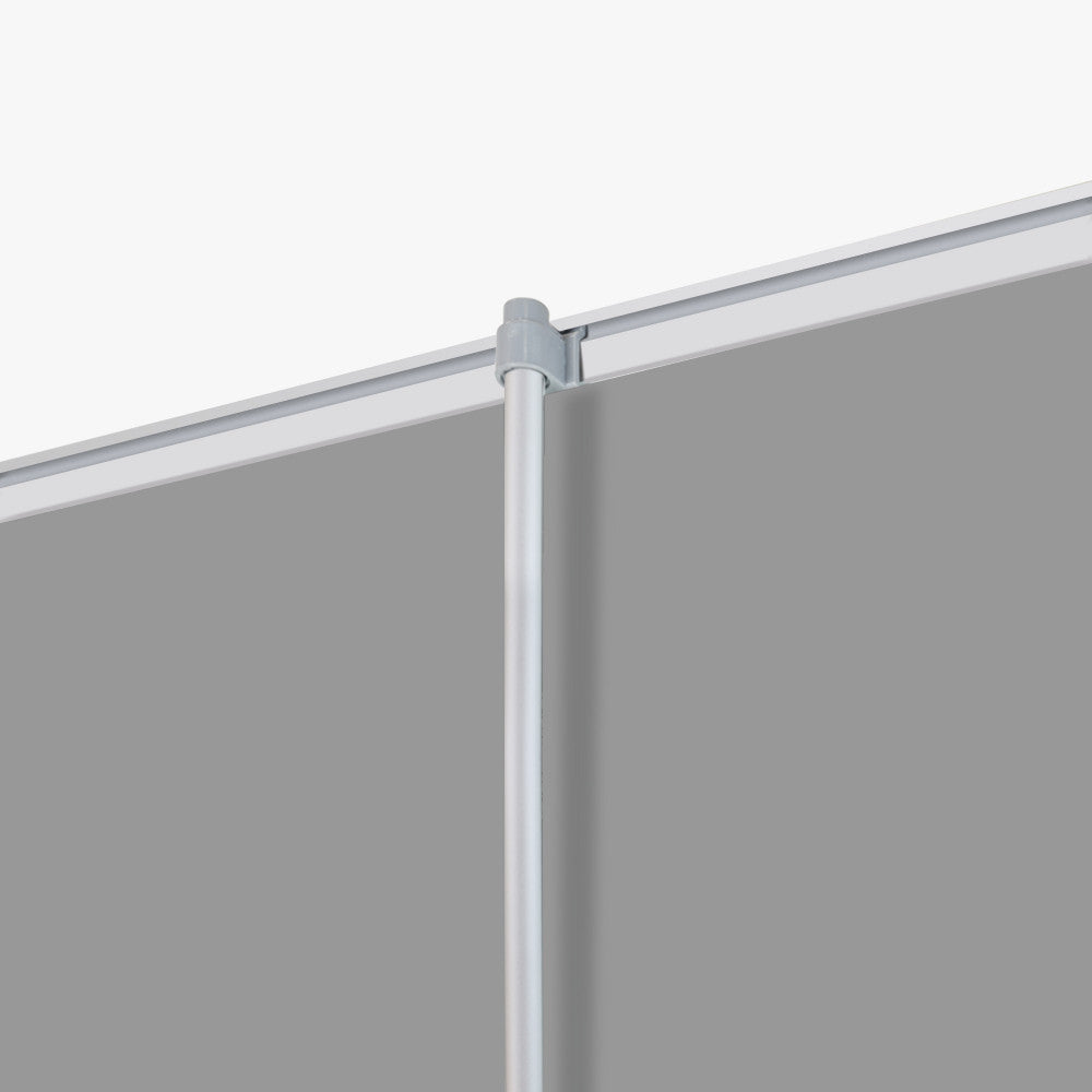 Top rail and support pole of retractable banner stand, sturdy hardware for secure pop up banner display at events and trade shows.