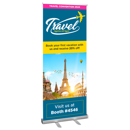 Custom 33"x80" Retractable Banner Stand - Print with Provision